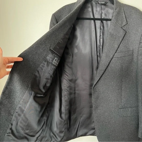 Jos A Bank Gordon Mens Cashmere Sport Coat 46R Dark Gray Jacket Blazer